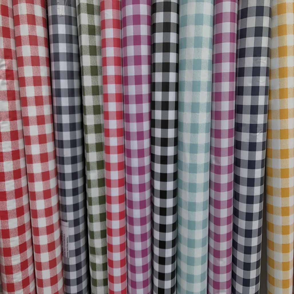 Gingham PVC Oilcloth Table Protector Cloth Fabric 140cm Wide - Bull Ring Fabrics