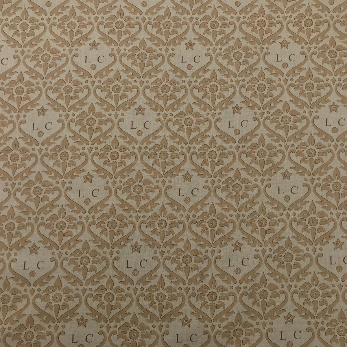 Gold Cotton Print L.Carter LC Damask Warner Fabrics - Bull Ring Fabrics