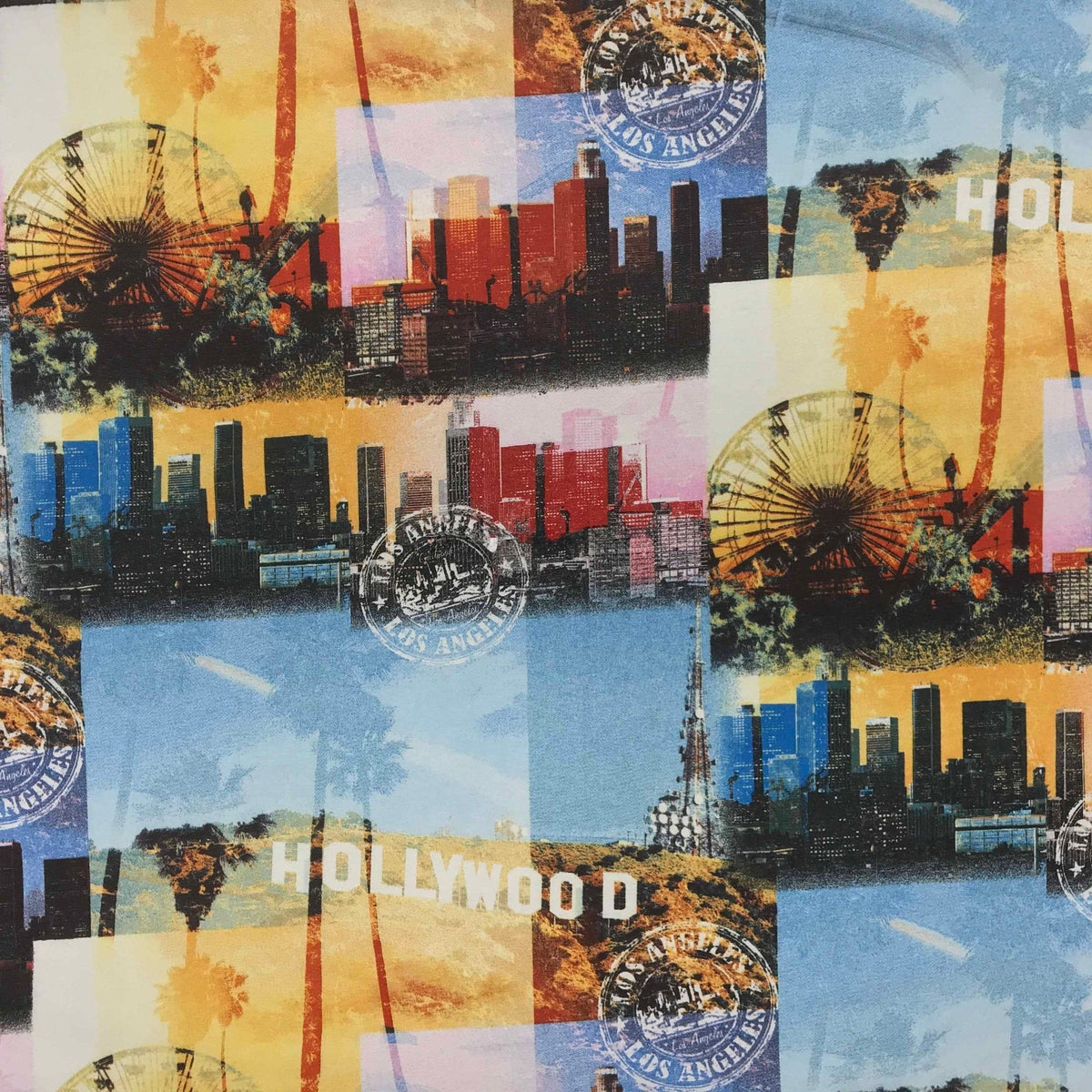 Los Angeles Hollywood Print Cotton Fabric - Bull Ring Fabrics