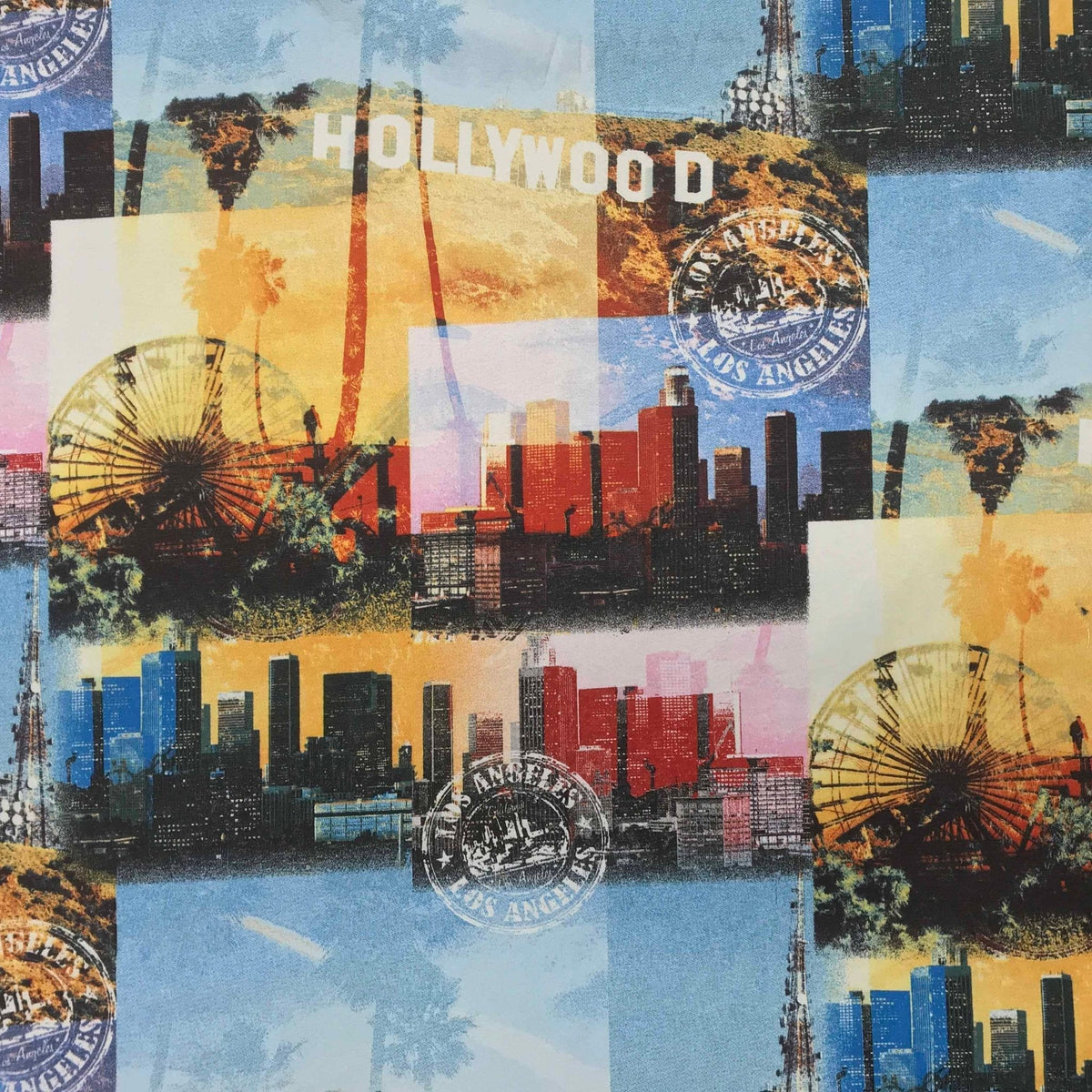 Los Angeles Hollywood Print Cotton Fabric - Bull Ring Fabrics