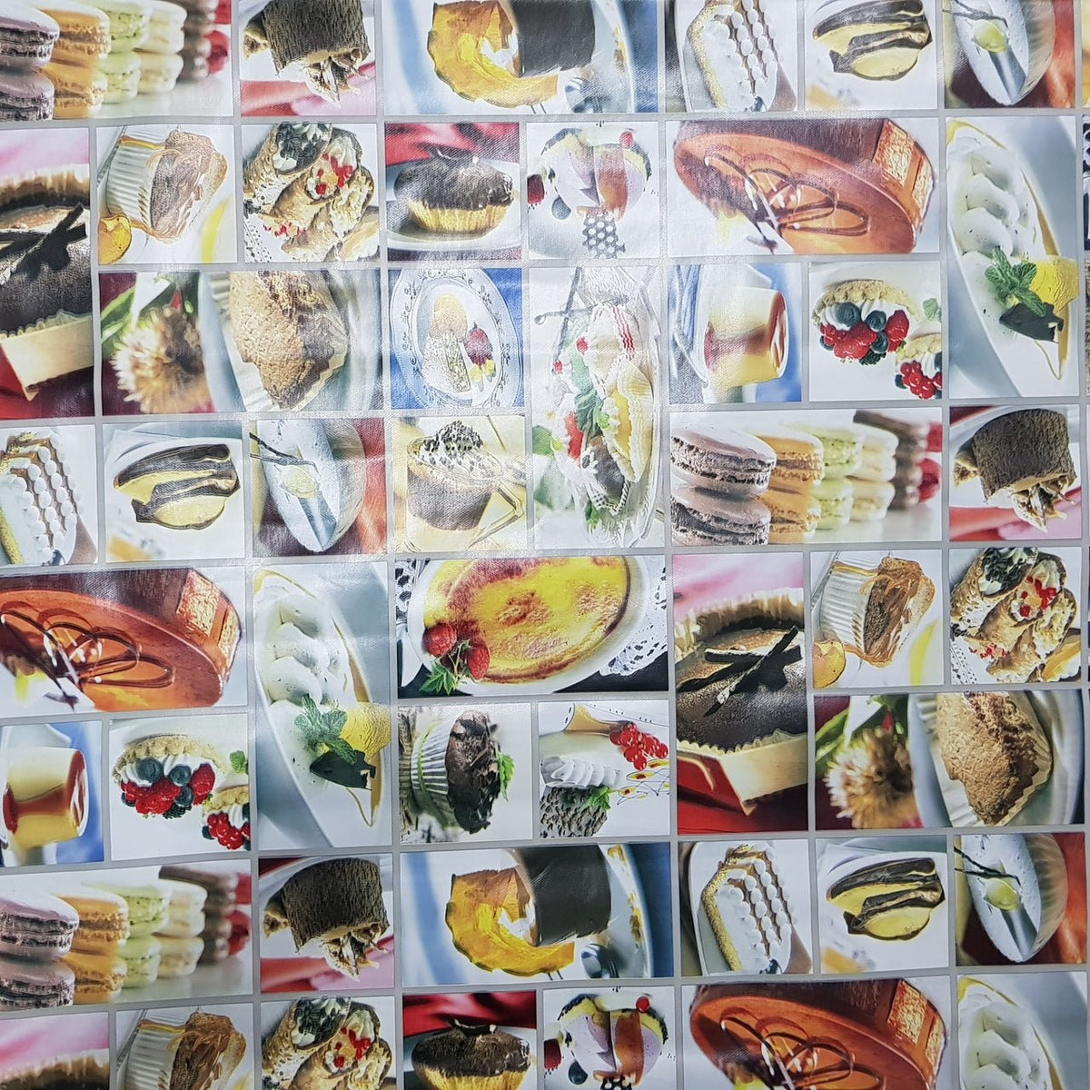 Oilcloth PVC Macrons Cakes Dessert Bar Printed Tablecloth 54" - Bull Ring Fabrics