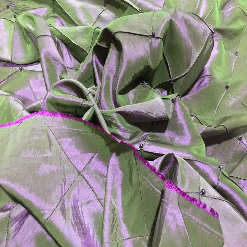 Quilted Diamonds Pearl Taffeta Fabric Dress Crafts 60", Purple - Bull Ring Fabrics