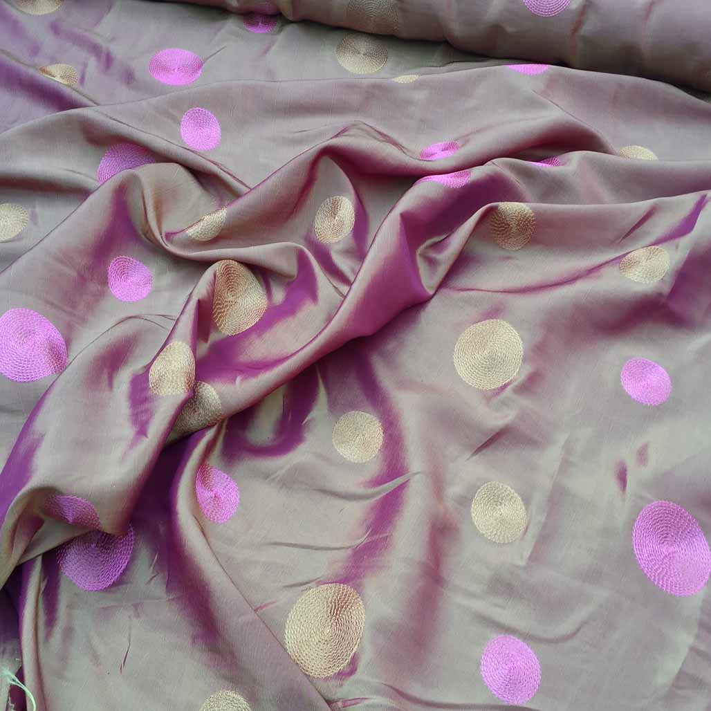 Spotted Taffeta Fabric Embroidered Circles Dress Craft Curtain 60" - Bull Ring Fabrics