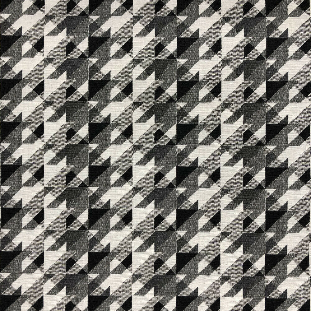Tapestry Upholstery Fabric Curtain Cushion Blinds 140cm, Black/White - Bull Ring Fabrics
