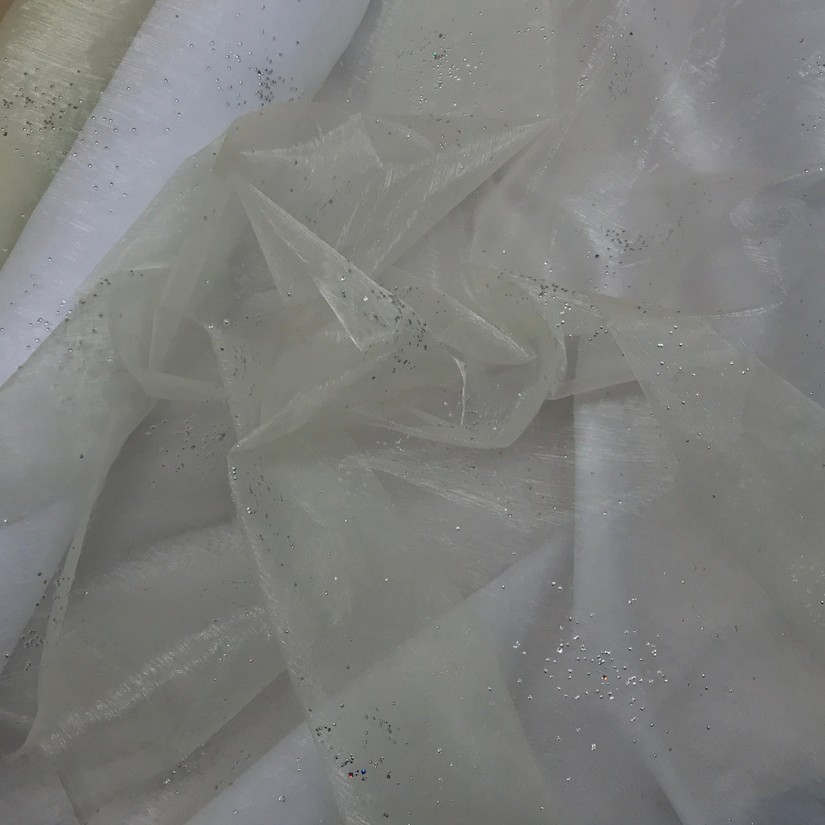 Tiny Gem-Stones Organza Voile Draping Dress Fabric 147cm - Bull Ring Fabrics
