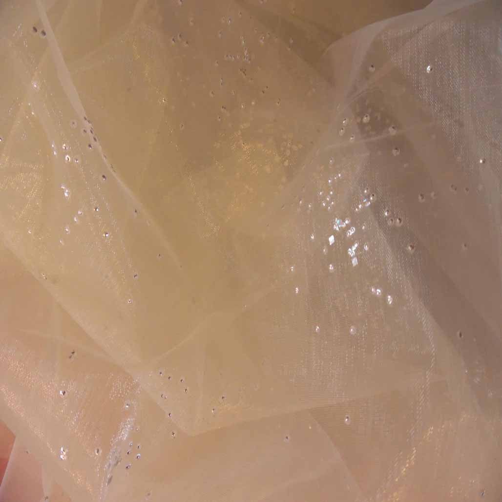 Tiny Gem-Stones Organza Voile Draping Dress Fabric 147cm - Bull Ring Fabrics