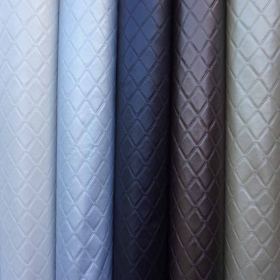 Trellis Quilted Vinyl Faux Leather Upholstery Fabric 140cm - Bull Ring Fabrics