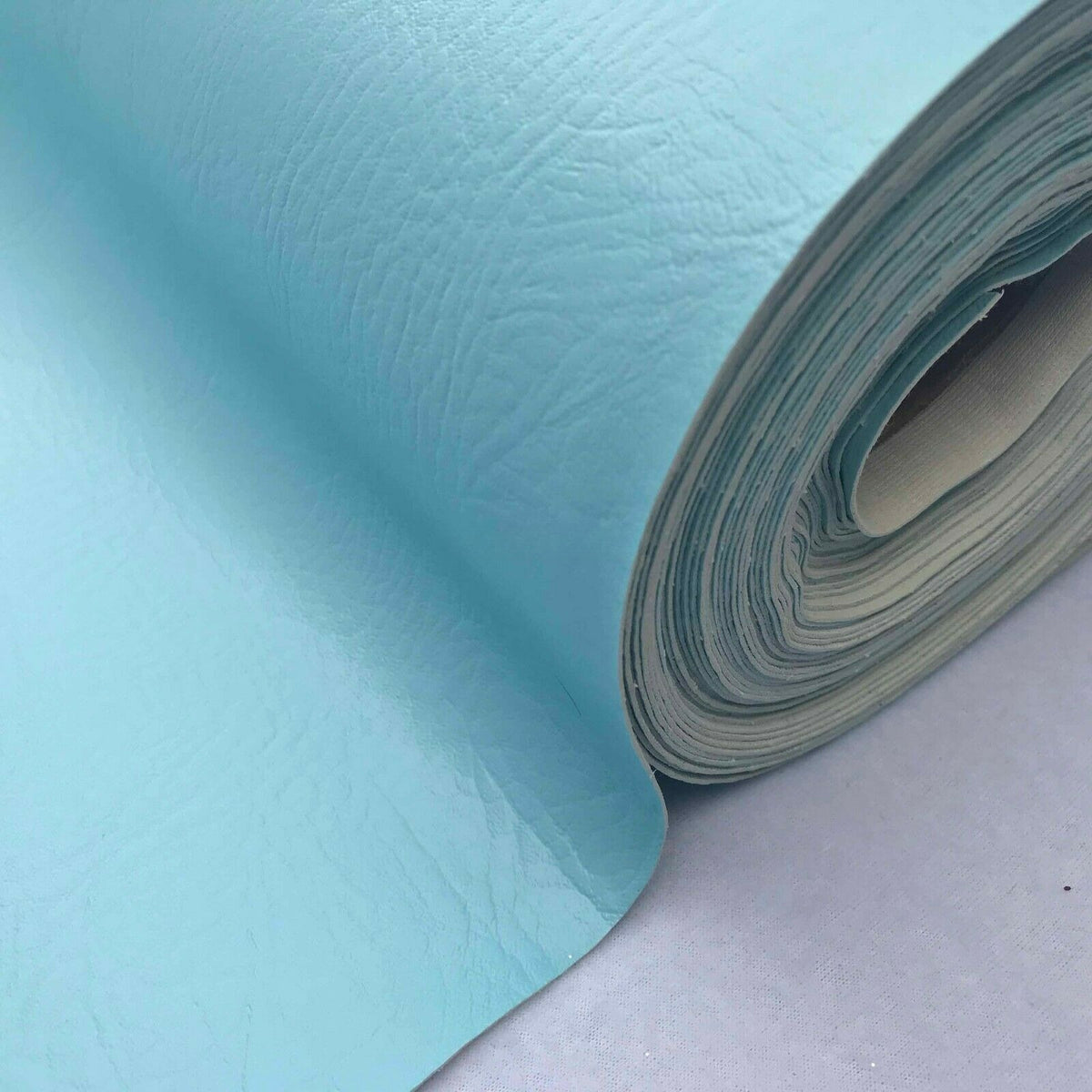 Vinyl Faux Leather Fabric 140cm, Sky Blue - Bull Ring Fabrics