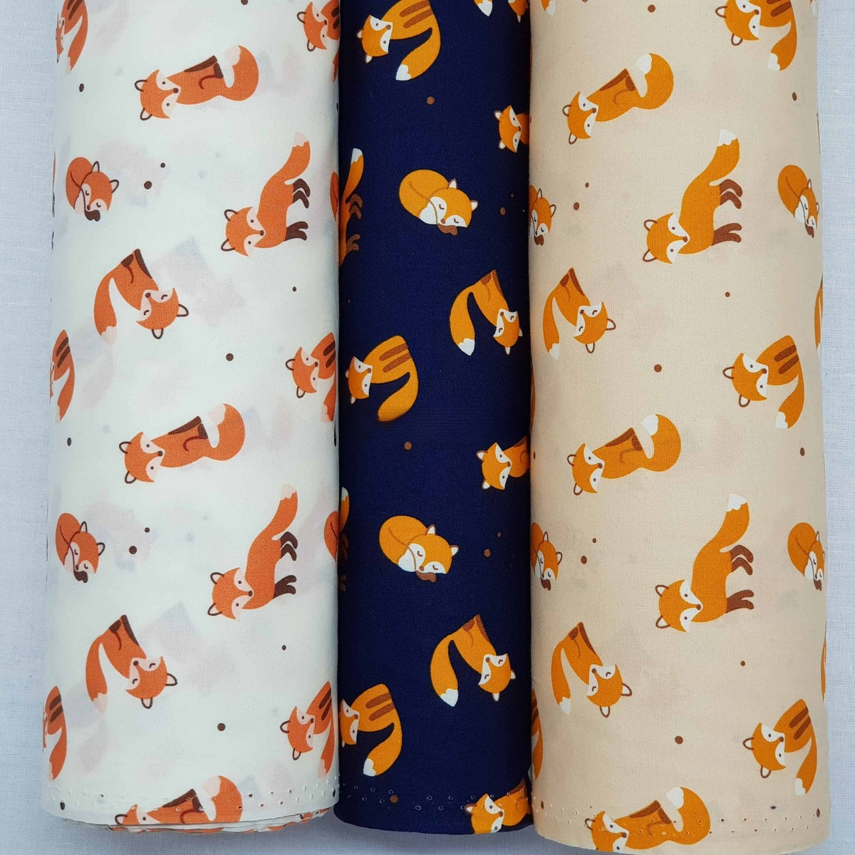 Woodland Orange Fox Cotton Poplin Fabric - Bull Ring Fabrics