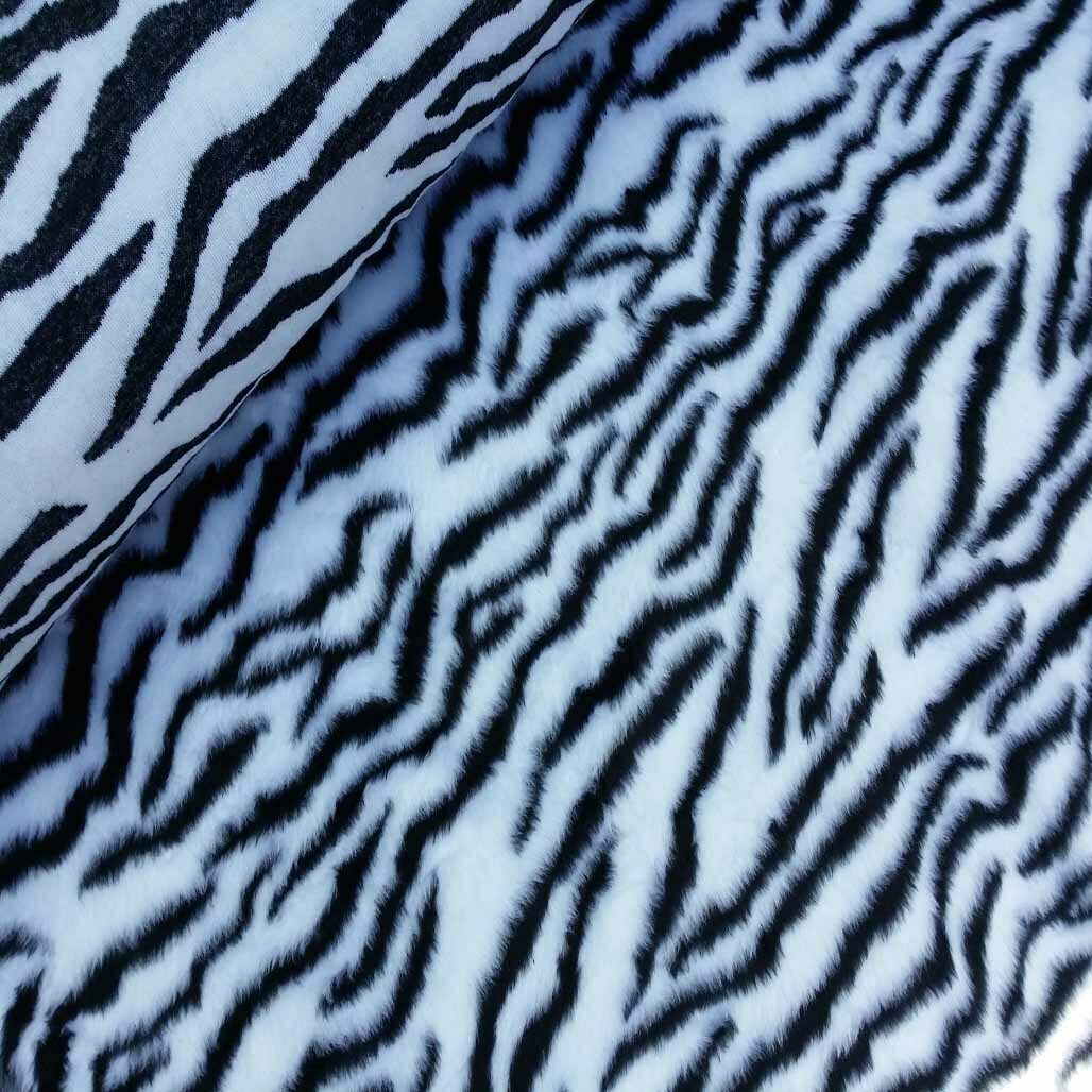 Zebra Velboa Animal Valboa Faux Fur Craft Fabric - Bull Ring Fabrics
