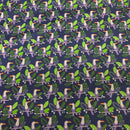 Toucan Birds Polycotton Fabric – Tropical Jungle Leaf Print Dress Craft Quilting – 45” Navy Blue
