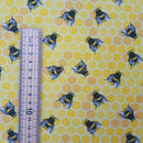 Honeycomb Bees Rose & Hubble Cotton Poplin Dress Fabric
