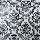 Meterware PVC Damast Schwarz, Weiß