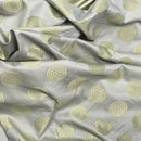 Spotted Circles Curtain Brocade Upholstery Fabric 140cm, Green