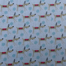 Reindeers Snowflake Print Xmas Polycotton Fabric 45"