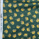 Christmas Bells 100% Cotton Poplin Fabric Rose & Hubble 45", Green