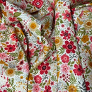 27m Blossom Floral Flowers 100% Cotton Poplin Fabric Rose & Hubble 45", Ivory