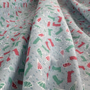 Rainy Day Wellies & Umbrellas Polycotton Fabric – Light Blue Novelty Print Dressmaking & Craft Fabric, 45” Wide