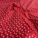 Metallic Silver Tiny Bows Polycotton Fabric 112cm, Red