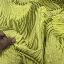 Safari Streak Upholstery Curtain Brocade Fabric 140cm, Lime Green