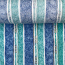 10 Metres 100% Cotton Sheeting Fabric Blue/Aqua Stripe Craft Curtain 60" - Bull Ring Fabrics