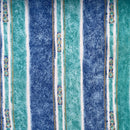 10 Metres 100% Cotton Sheeting Fabric Blue/Aqua Stripe Craft Curtain 60" - Bull Ring Fabrics