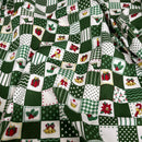 100% Cotton Christmas Patchwork Squares Fabric 45" Wide, Green - Bull Ring Fabrics