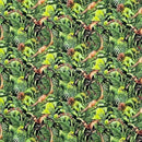 100% Cotton Craft Dinosaur Jungle Fabric – Green Prehistoric Dino Print Dressmaking & Quilting Material - Bull Ring Fabrics