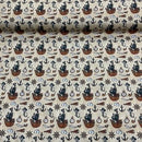 100% Cotton Craft Pirate Adventure Fabric – Pirate Ship, Skeleton & Nautical Print Dressmaking Material - Bull Ring Fabrics