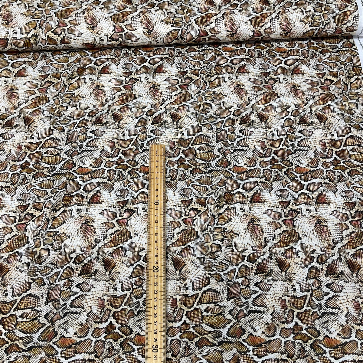 100% Cotton Craft Snakeskin Print Fabric 54" – Brown Python - Bull Ring Fabrics