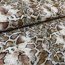 100% Cotton Craft Snakeskin Print Fabric 54" – Brown Python - Bull Ring Fabrics