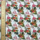 100% Cotton Craft Tropical Flamingo Fabric 54" – Pink Flamingos, Pineapples & Exotic Floral Print - Bull Ring Fabrics