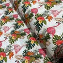 100% Cotton Craft Tropical Flamingo Fabric 54" – Pink Flamingos, Pineapples & Exotic Floral Print - Bull Ring Fabrics