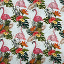 100% Cotton Craft Tropical Flamingo Fabric 54" – Pink Flamingos, Pineapples & Exotic Floral Print - Bull Ring Fabrics