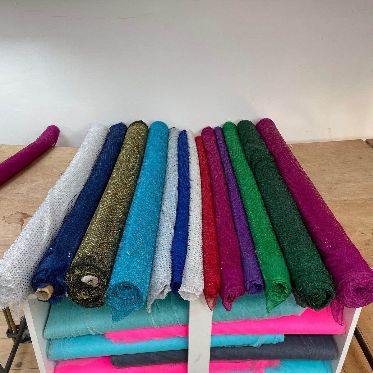 100m 3mm Round Sequin Fabric Dressmaking Costumes Shiny Dancewear Material - Bull Ring Fabrics