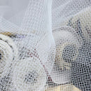 100m Bird Cage Fascinator Stiff Dress Net Tulle Fabric, White - Bull Ring Fabrics