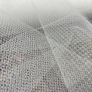 100m Bird Cage Fascinator Stiff Dress Net Tulle Fabric, White - Bull Ring Fabrics