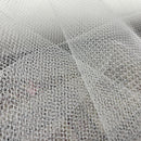 100m Bird Cage Fascinator Stiff Dress Net Tulle Fabric, White - Bull Ring Fabrics