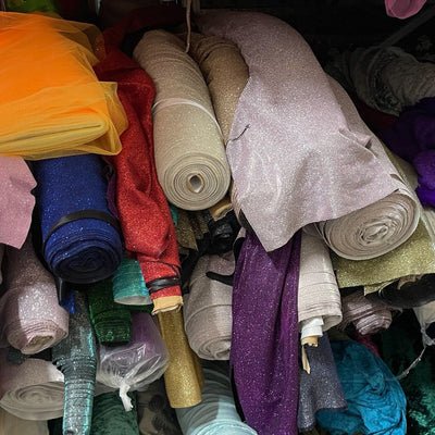100M Glitter MOONLIGHT Stretch Fabric Fabric Dress Party Draping Wholesale Job Lot - Bull Ring Fabrics