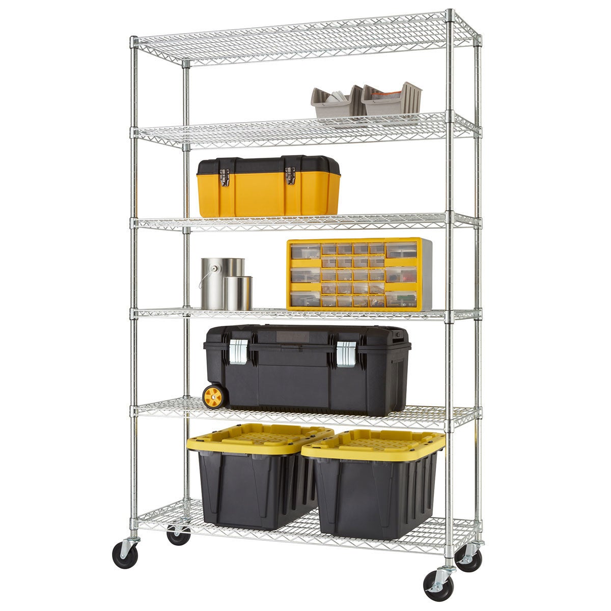 TRINITY EcoStorage™ 6-Tier Chrome Storage Unit with Casters