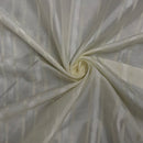 Cream Striped Embroidery Taffeta Fabric - Bull Ring Fabrics