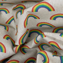 Cotton Linen Fabric Digital Printed Upholstery LGBT 54", LARGE RAINBOWS