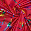 Royal Blue Rainbow Metallic Foil Taffeta Fabric - image 6 - Bull Ring Fabrics