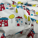 School Buildings Kids Print Cotton Fabric, Nursery Curtains & Blinds 140cm, White - image 5 - Bull Ring Fabrics
