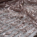 LUX Heavy Sequin Lace Embroidery Fabric Bridal Wedding Dress Material 60" GOLD