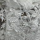 PAISLEY Net Lace Fabric Dress Bridal Wedding Lace Bespoke Pattern 54” CREAM