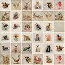 Cushion Bag Panels Animals Linen Fabric Kitten Dogs Rabbit Hare Peacocks 18x18"