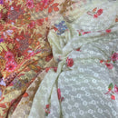 Summer Cotton Broderie Anglaise Fabric Sequin Cotton Chicken Dress, Yellow
