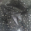 20m Black Sparkle Sequins Hologram Spot Organza Fabric