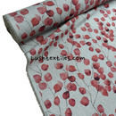 Linen Fabric Eucalyptus Money Leaves Cotton Canvas Linen Upholstery 54”, Spice